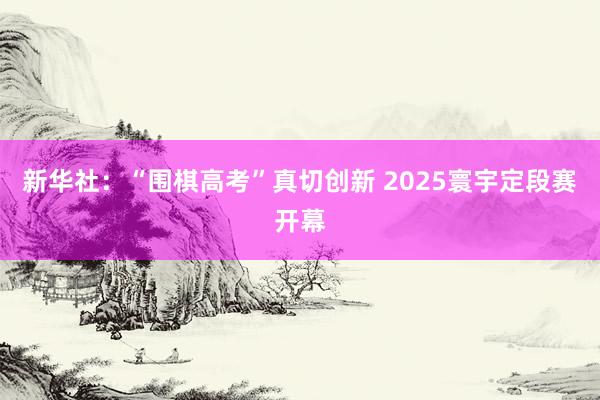 新华社：“围棋高考”真切创新 2025寰宇定段赛开幕