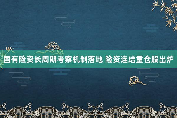 国有险资长周期考察机制落地 险资连结重仓股出炉