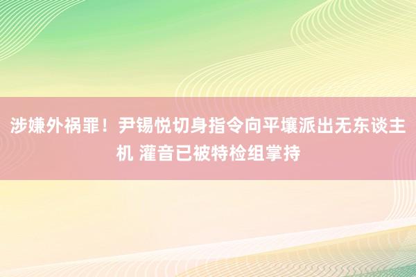 涉嫌外祸罪！尹锡悦切身指令向平壤派出无东谈主机 灌音已被特检组掌持