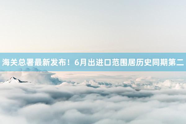 海关总署最新发布！6月出进口范围居历史同期第二
