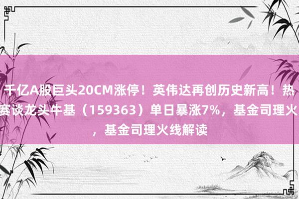 千亿A股巨头20CM涨停！英伟达再创历史新高！热点ETF赛谈龙头牛基（159363）单日暴涨7%，基金司理火线解读