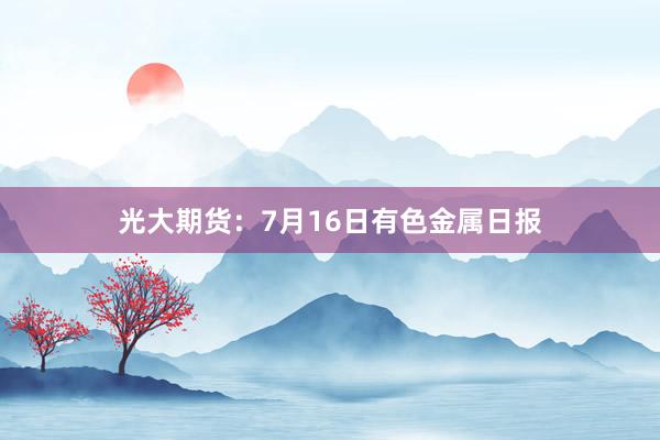 光大期货：7月16日有色金属日报