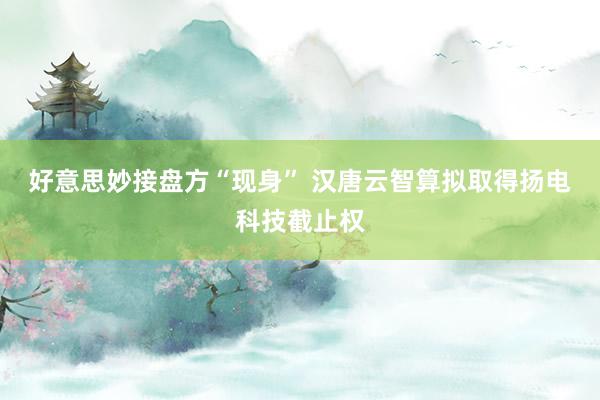 好意思妙接盘方“现身” 汉唐云智算拟取得扬电科技截止权