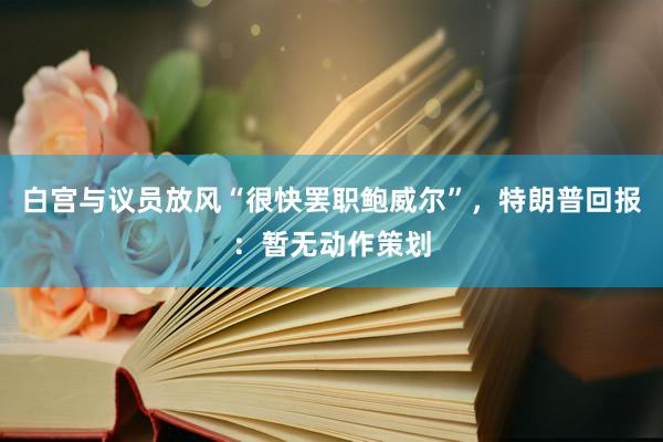 白宫与议员放风“很快罢职鲍威尔”，特朗普回报：暂无动作策划