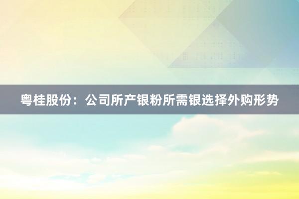 粤桂股份：公司所产银粉所需银选择外购形势
