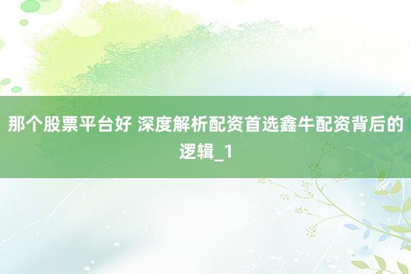 那个股票平台好 深度解析配资首选鑫牛配资背后的逻辑_1