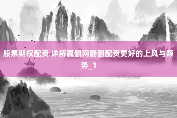 股票期权配资 详解赢翻网翻翻配资更好的上风与颓势_1