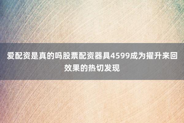 爱配资是真的吗股票配资器具4599成为擢升来回效果的热切发现