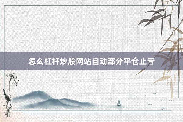怎么杠杆炒股网站自动部分平仓止亏